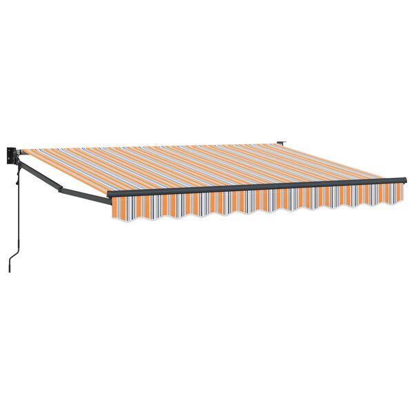 vidaXL Toldo Retr&aacute;til El&eacute;trico Laranja, Cinza e Azul 3,5 x 2 m
