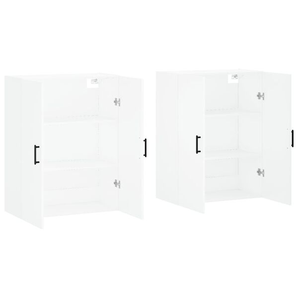 vidaXL Arm&aacute;rios de parede 2 pcs 69,5x34x90 cm branco