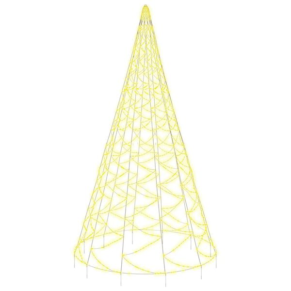 vidaXL &Aacute;rvore de Natal mastro de bandeira 1400LEDs 500cm branco quente