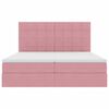 vidaXL Cama com Armazenamento com colch&atilde;o Rosa 200 x 200 cm Veludo