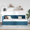 vidaXL Estrutura de Cama de Canto Azul 100 cm x 200 cm Veludo