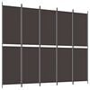 vidaXL Divis&oacute;ria/biombo com 6 pain&eacute;is 300x220 cm tecido castanho