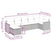 vidaXL 7 pcs conjunto de sof&aacute;s p/ jardim c/ almofad&otilde;es vime PE preto