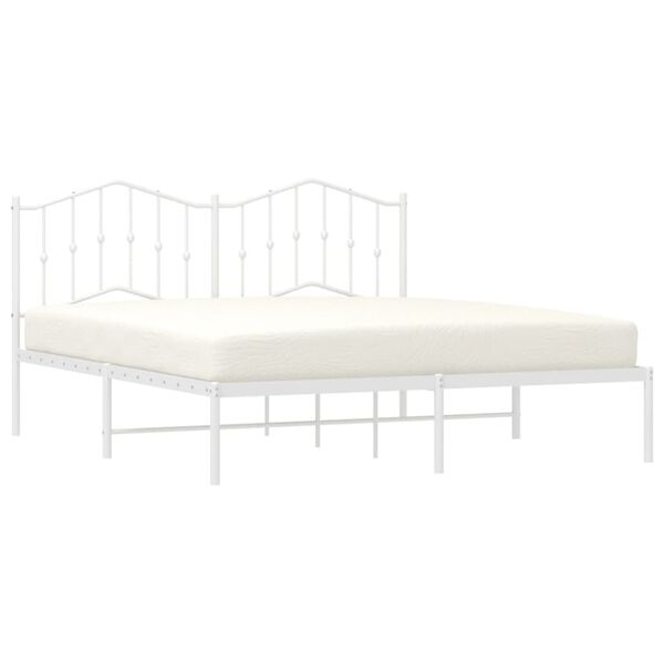 vidaXL Estrutura de cama com cabeceira 160x200 cm metal branco