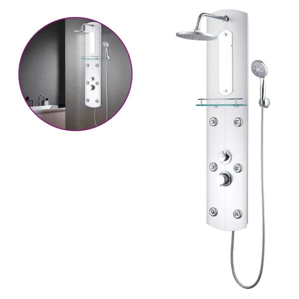 vidaXL Coluna de duche em vidro 25x43x120 cm prateado