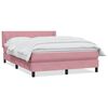 vidaXL Cama com molas/colch&atilde;o 160x220 cm veludo rosa
