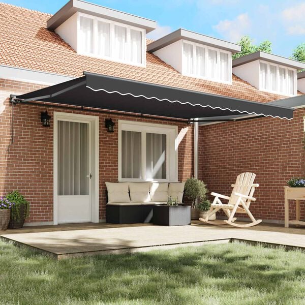 vidaXL Estrutura de Toldo Manual Antracite 450 &times; 300 cm