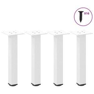 vidaXL P&eacute;s para mesa de centro 4 pe&ccedil;as, branco, 30-32 cm, a&ccedil;o
