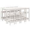 vidaXL 9 pcs conjunto de bar para jardim pinho maci&ccedil;o branco