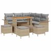 vidaXL Conjunto de Sof&aacute; de Jardim 9 unid. Bege vime PE
