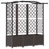 vidaXL Cama Elevada com Treli&ccedil;a e Telhado Castanho 163 x 40 x 141 cm