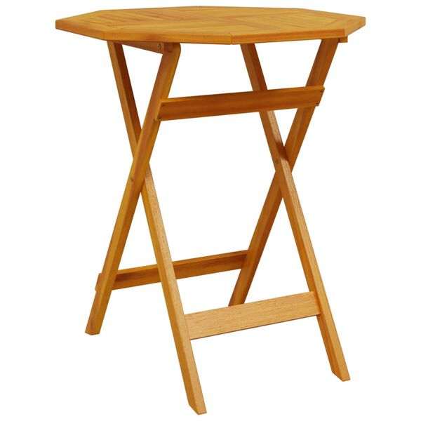 vidaXL Mesa de jardim dobr&aacute;vel &Oslash;70x75 cm madeira de ac&aacute;cia maci&ccedil;a