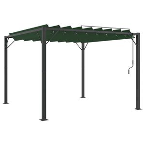vidaXL Gazebo com telhado louvered 3 x 3 x 2,14 m Verde