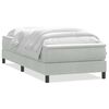 vidaXL Cama com molas/colch&atilde;o cinzento-claro 90x220 cm veludo