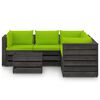 vidaXL 6 pcs conj. lounge jardim + almofad&otilde;es madeira impreg. cinzento
