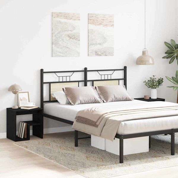 vidaXL Arm&aacute;rio de Cabeceira 2 pcs Carvalho Preto 40 x 30 x 40 cm