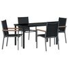 vidaXL Conjunto de Jantar para Jardim 5 unid. Preto
