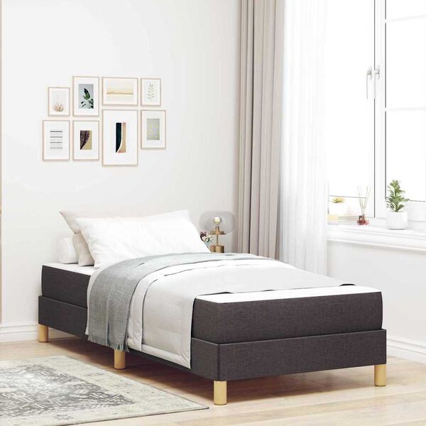 vidaXL Cama Box Marrom Escuro 90 x 200 cm tecido