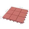 vidaXL Telha de Deck 10 pcs Vermelho 30,5 x 30,5 x 2,2 cm
