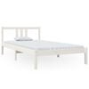 vidaXL Estrutura de cama 100x200 cm madeira maci&ccedil;a branco