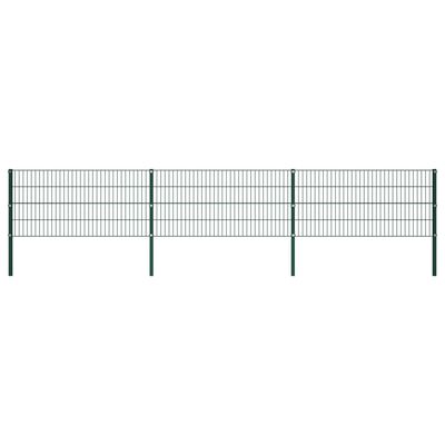 vidaXL Painel de vedação com postes ferro 5,1x0,8 m verde