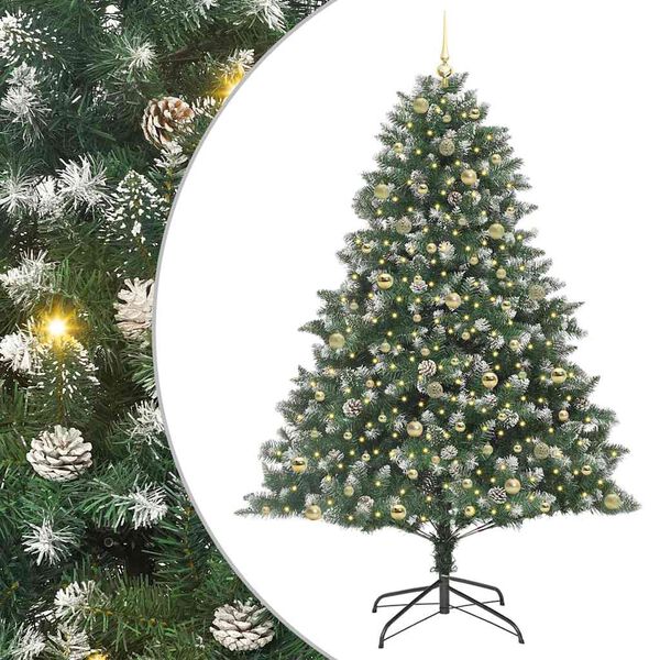 vidaXL &Aacute;rvore de Natal Artificial Verde 240 cm PVC, Pl&aacute;stico e A&ccedil;o