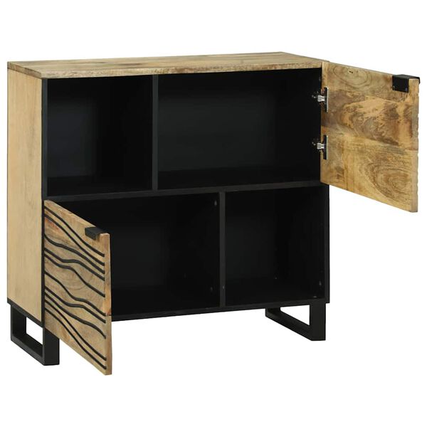 vidaXL Buffet Castanho 80 x 33 x 75 cm Madeira de mangueira maci&ccedil;a