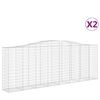 vidaXL Cestos gabião arqueados 2pcs 400x50x140/160cm ferro galvanizado
