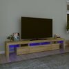 vidaXL M&oacute;vel de TV com luzes LED 230x36,5x40 cm carvalho sonoma