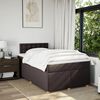 vidaXL Cama boxspring com colch&atilde;o 120x190 cm tecido castanho-escuro