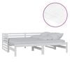 vidaXL Estrutura sof&aacute;-cama de puxar 2x(90x200) cm pinho maci&ccedil;o branco
