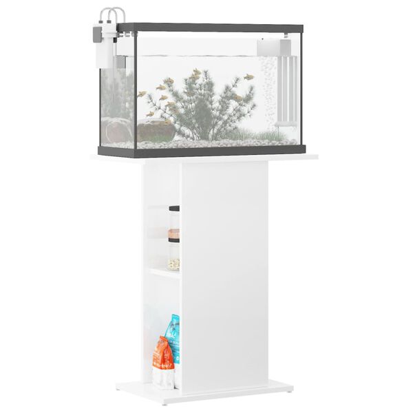 vidaXL Suporte aqu&aacute;rio 60,5x36x72,5 cm deriv. madeira branco brilhante