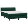 vidaXL Cama box spring com colch&atilde;o 160x210 cm veludo verde escuro