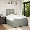vidaXL Cama boxspring c/ colch&atilde;o 120x200 cm veludo cinzento-claro