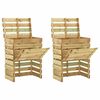 vidaXL Compostor de Jardim com Ripas 2 pcs Verde 110 x 58 x 113 cm