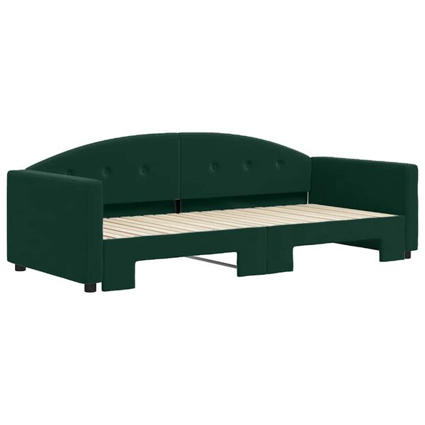 vidaXL Sof&aacute;-cama com gavet&atilde;o 90x200 cm veludo verde-escuro