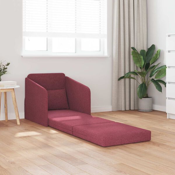 vidaXL Sof&aacute;-Cama 60cm Vinho Vermelho tecido
