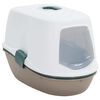 vidaXL Tabuleiro de areia gatos c/ tampa 58,5x39,5x43cm PP branco/azul