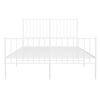 vidaXL Estrutura de cama com cabeceira e p&eacute;s 120x190 cm metal branco