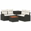 vidaXL Conjunto de Sof&aacute;s 6 unid. Preto e Branco Creme