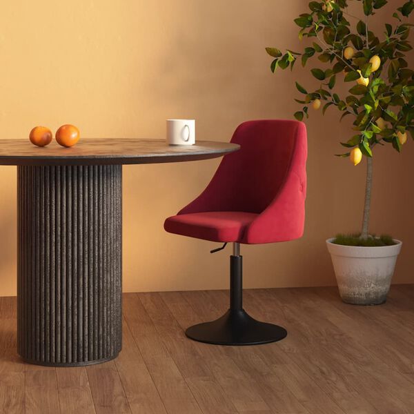 vidaXL Cadeira de jantar veludo vermelho tinto