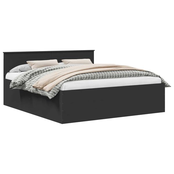 vidaXL Estrutura da Cama Preto 200 x 200 cm Madeira processada