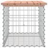 vidaXL Banco jardim design gabião 63x44x42 cm madeira douglas maciça