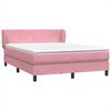 vidaXL Cama box spring com colch&atilde;o 160x210 cm veludo rosa