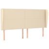 vidaXL Cabeceira de cama c/ abas tecido 183x23x118/128 cm creme
