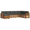vidaXL Conjunto de Sof&aacute;s para Exterior 8 unid. Natural e Antracite