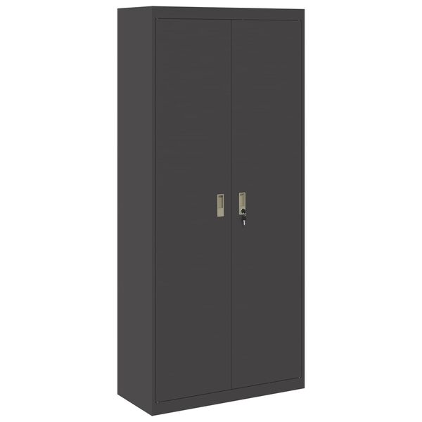 vidaXL Arm&aacute;rio de arruma&ccedil;&atilde;o 2 pcs Preto 90 x 40 x 200 cm A&ccedil;o