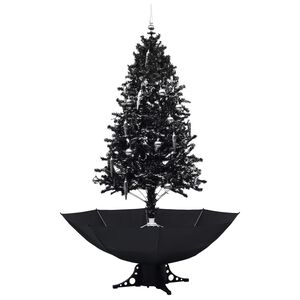 vidaXL &Aacute;rvore Natal c/ neve base formato guarda-chuva 190 cm PVC preto