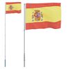 vidaXL Bandeira da Espanha e mastro 5,5 m alum&iacute;nio