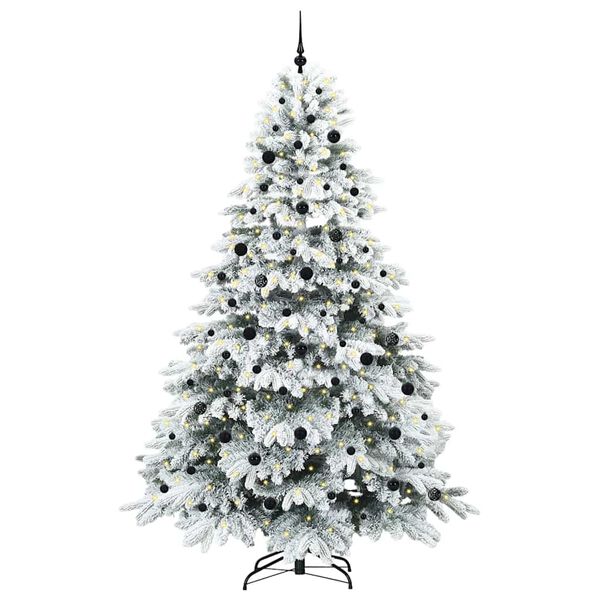 vidaXL &Aacute;rvore de Natal Artificial com 300 LEDs Branco 240 cm PE e PVC